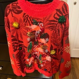 Flamingo Christmas sweater